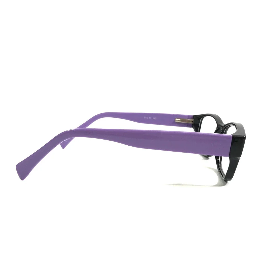 Modern Eyeglasses Frames CHILL BLACK/LILAC Rectangle Full Rim 51-17-140